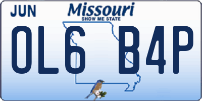 MO license plate OL6B4P