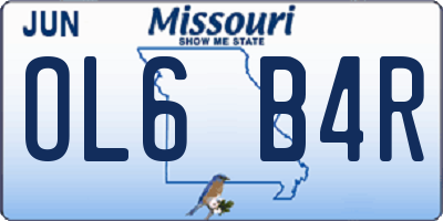 MO license plate OL6B4R