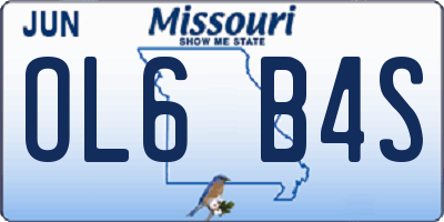 MO license plate OL6B4S