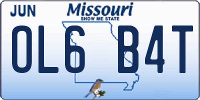 MO license plate OL6B4T