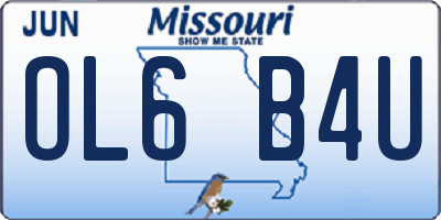 MO license plate OL6B4U