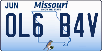 MO license plate OL6B4V