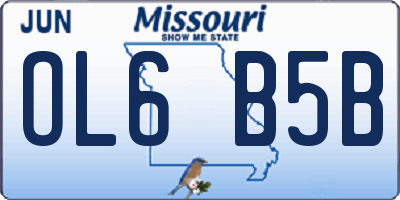 MO license plate OL6B5B