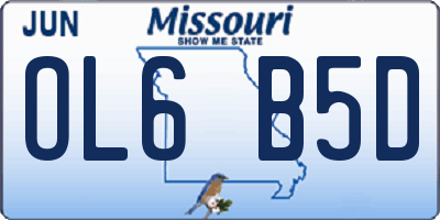 MO license plate OL6B5D