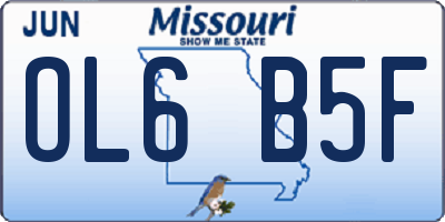 MO license plate OL6B5F