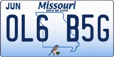 MO license plate OL6B5G