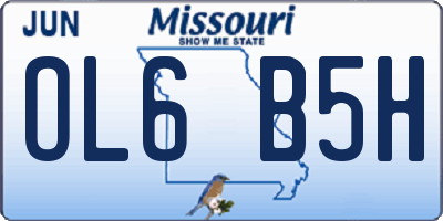 MO license plate OL6B5H