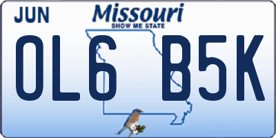 MO license plate OL6B5K