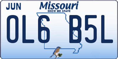 MO license plate OL6B5L