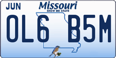 MO license plate OL6B5M