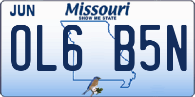 MO license plate OL6B5N