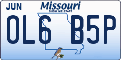 MO license plate OL6B5P