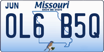 MO license plate OL6B5Q