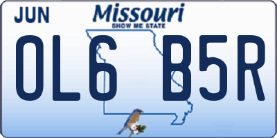 MO license plate OL6B5R