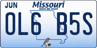 MO license plate OL6B5S