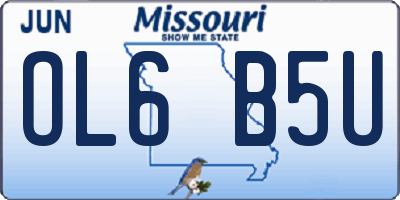 MO license plate OL6B5U