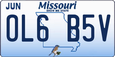 MO license plate OL6B5V