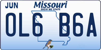 MO license plate OL6B6A