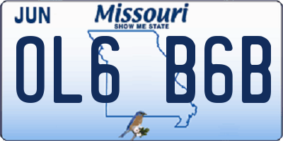 MO license plate OL6B6B