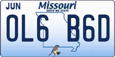 MO license plate OL6B6D