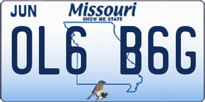 MO license plate OL6B6G