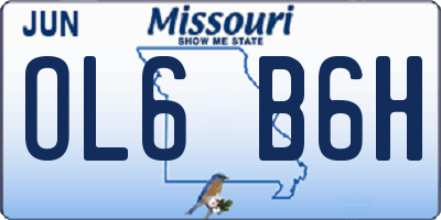 MO license plate OL6B6H