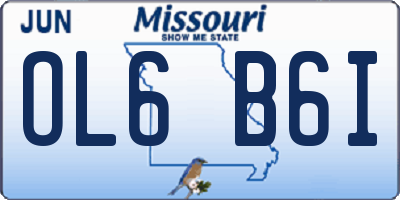 MO license plate OL6B6I