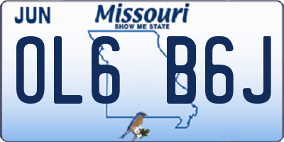 MO license plate OL6B6J