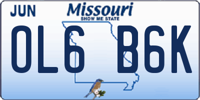 MO license plate OL6B6K