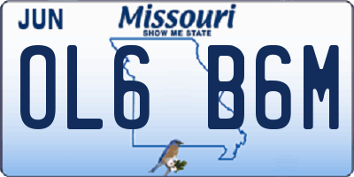 MO license plate OL6B6M