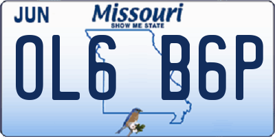 MO license plate OL6B6P