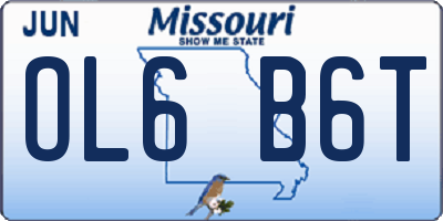 MO license plate OL6B6T