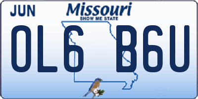 MO license plate OL6B6U