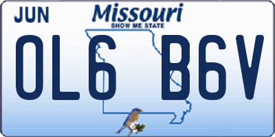 MO license plate OL6B6V