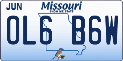 MO license plate OL6B6W