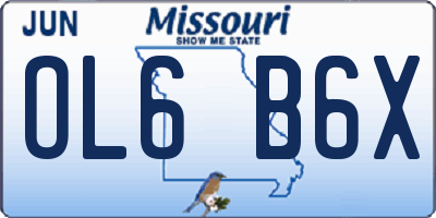 MO license plate OL6B6X