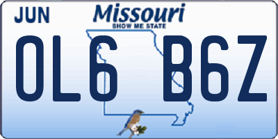 MO license plate OL6B6Z