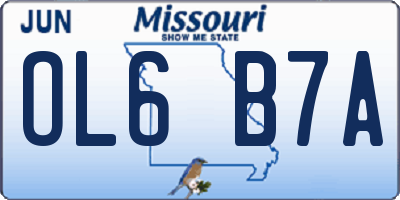MO license plate OL6B7A
