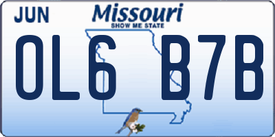 MO license plate OL6B7B