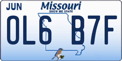 MO license plate OL6B7F