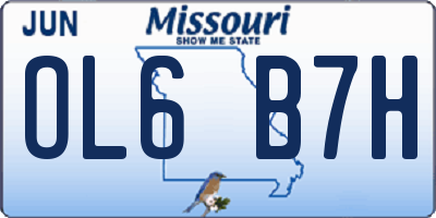 MO license plate OL6B7H