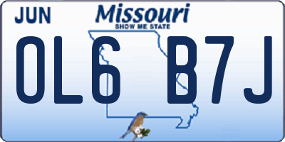 MO license plate OL6B7J