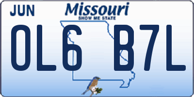 MO license plate OL6B7L