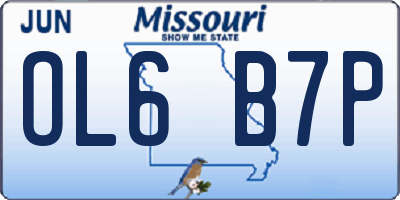 MO license plate OL6B7P