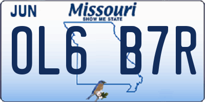 MO license plate OL6B7R