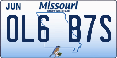 MO license plate OL6B7S