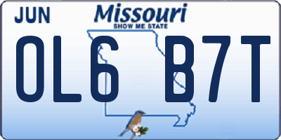 MO license plate OL6B7T
