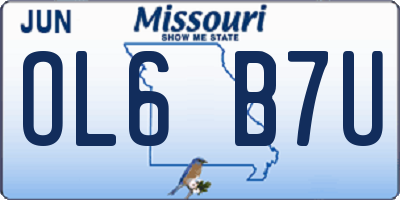 MO license plate OL6B7U