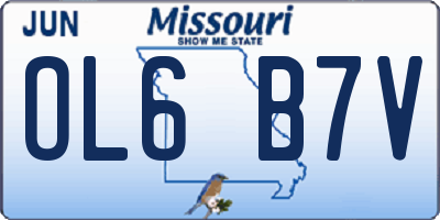 MO license plate OL6B7V