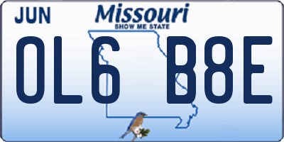 MO license plate OL6B8E